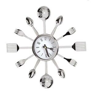 Plastic Kitchen Wall Clock (apr. 15") SILVER KITCHENWARE, KITCHEN TOOLS, HM